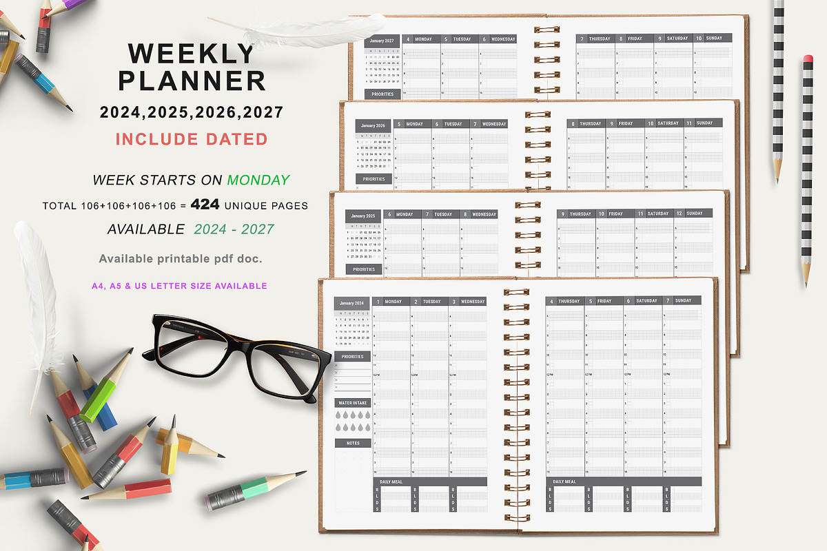 Ultimate Planner Bundle Pack 2024-27, a Stationery Template by ROJI CREATOR (Photo 4 of 9)