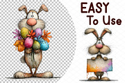 Whimsical Bunny Easter Clipart, an Illustration by cherrydesign (Thumbnail 4 of 4)