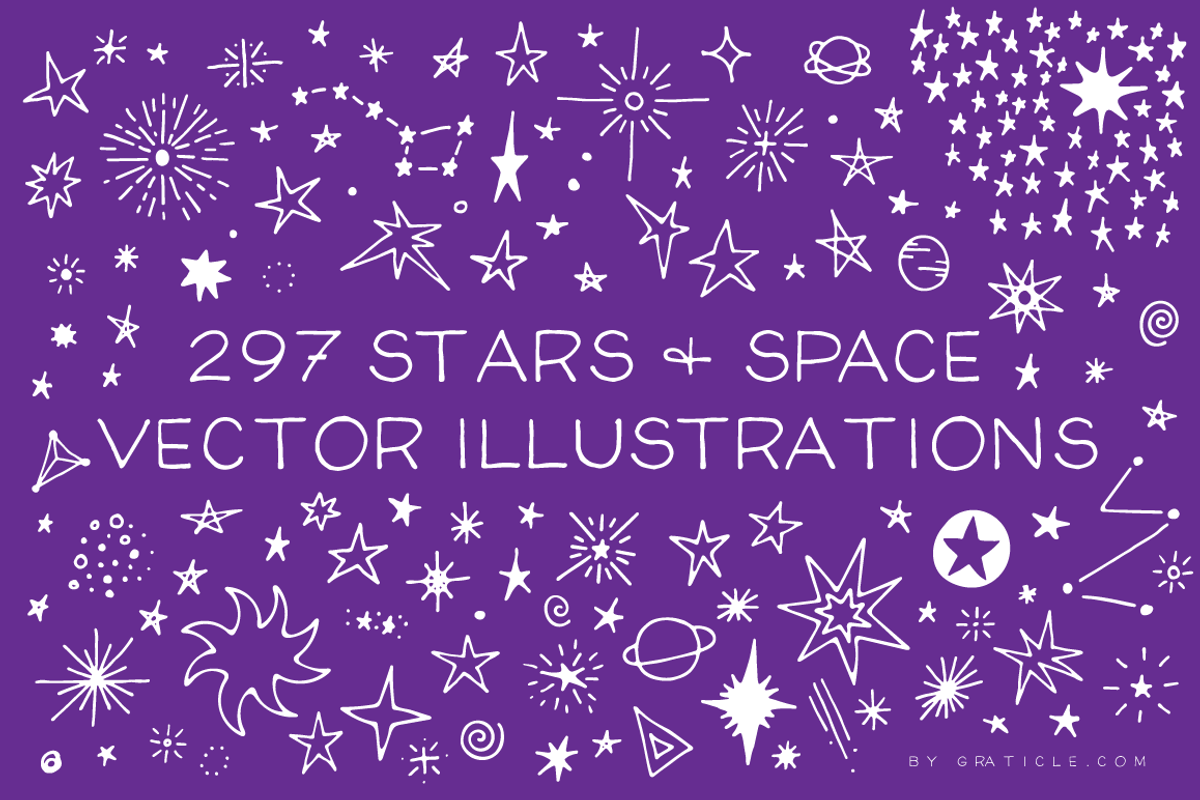 297 Stars Space Vector llustrations, a Decorative Illustration by Graticle (Photo 1 of 2)