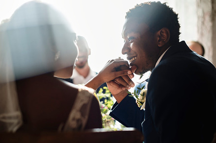 Bride and groom on wedding day stock photo containing holding and occasion, a Person Photo by rawpixel