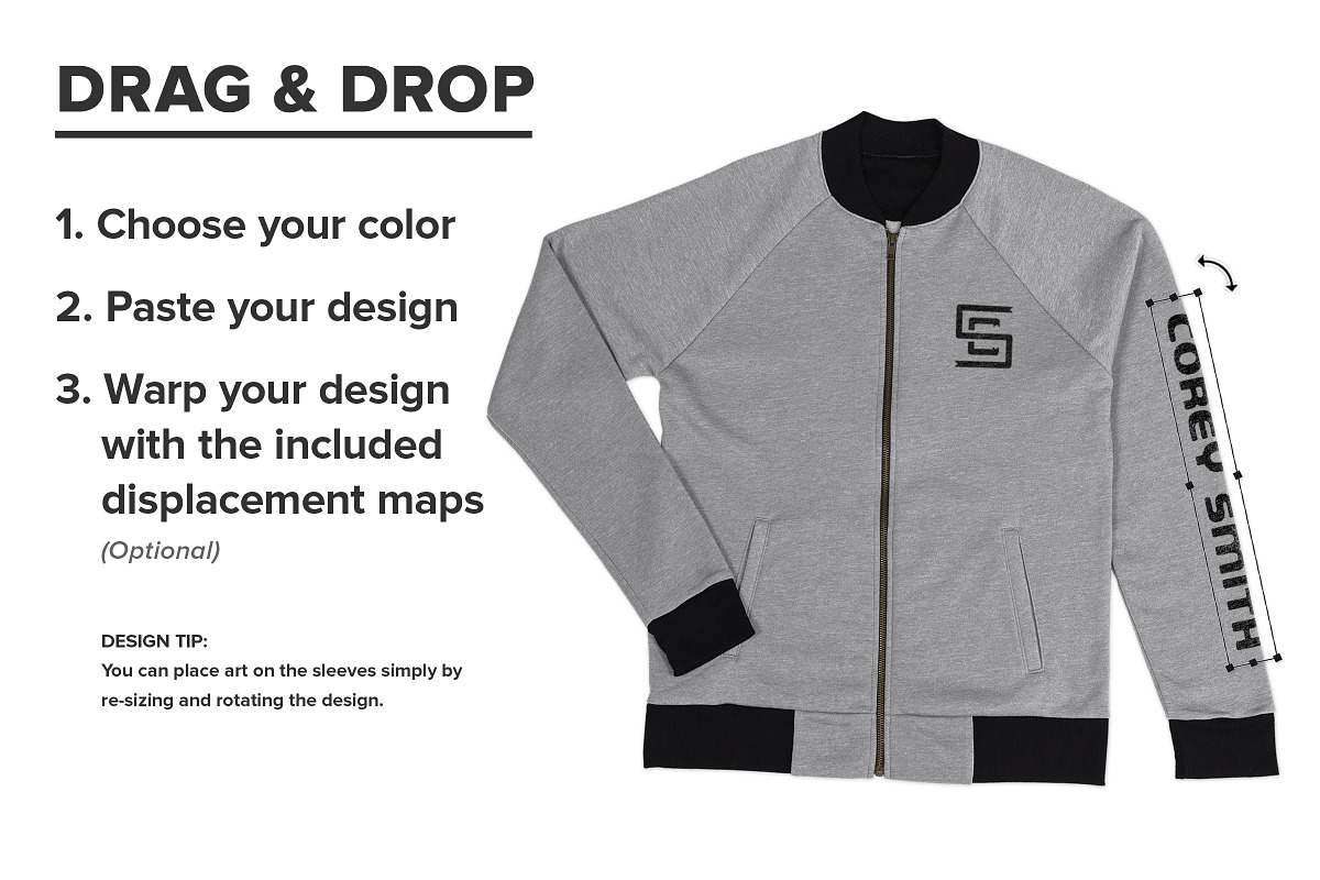 Next Level 9700 Bomber Jacket Mockup, a Merchandise Mockup by Brent Galloway (Photo 2 of 5)