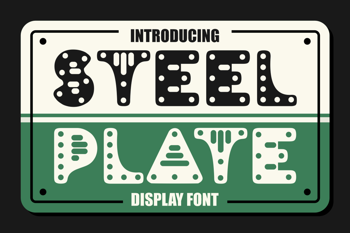 Steel Plate - Display Font, a Font by PutraCetol Studio (Photo 1 of 5)