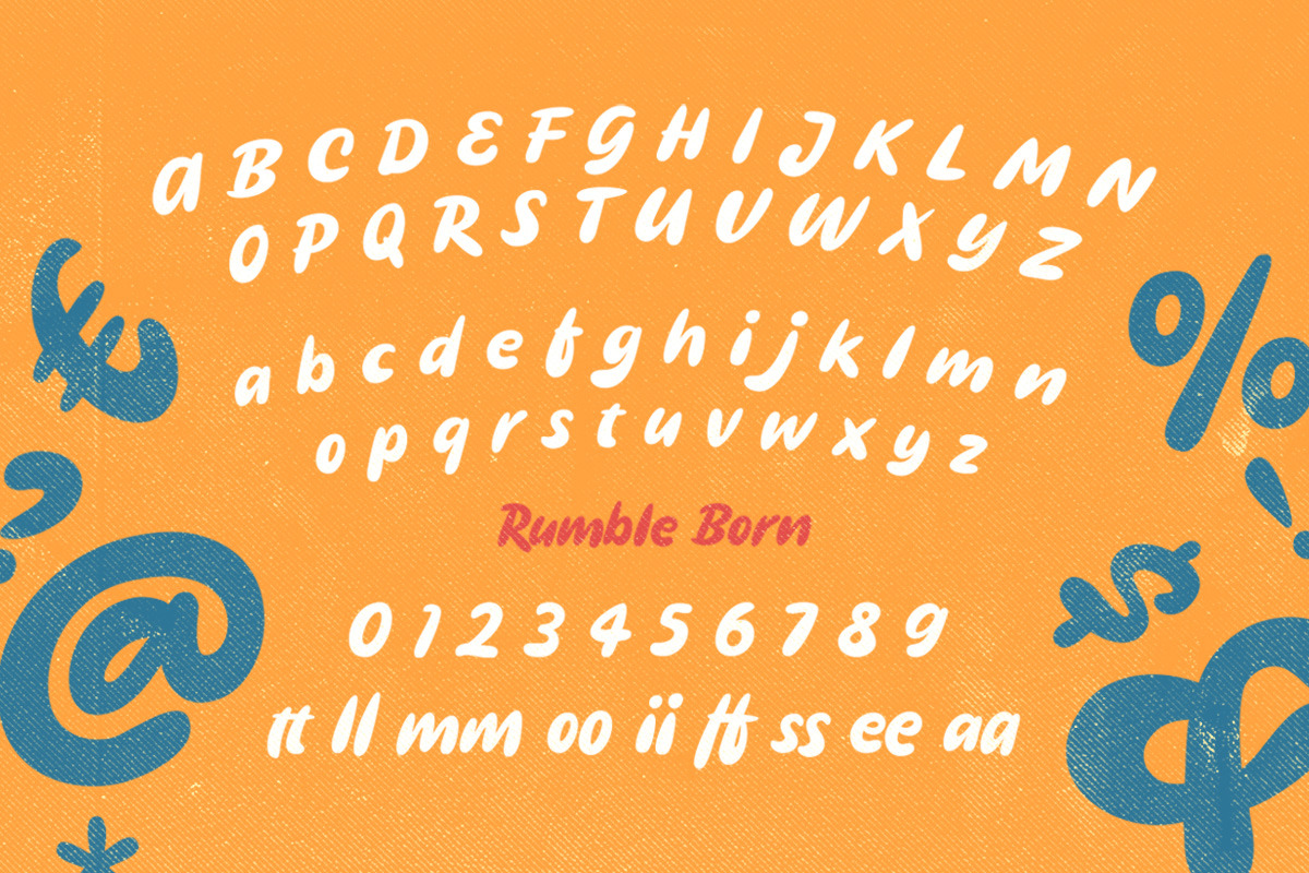 Rumble Born - Bold Display Typeface, a Script Font by Letterhend Studio (Photo 5 of 9)