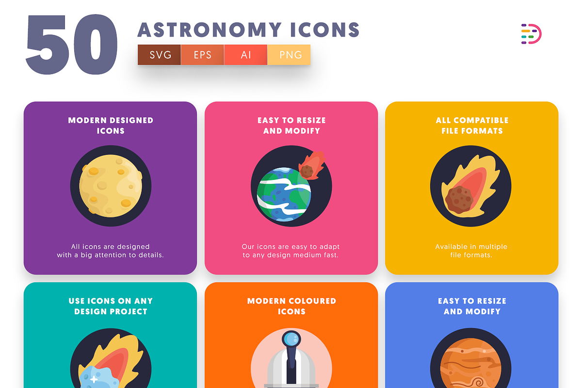 50 Astronomy Icons, an Icon by Dighital (Photo 6 of 10)