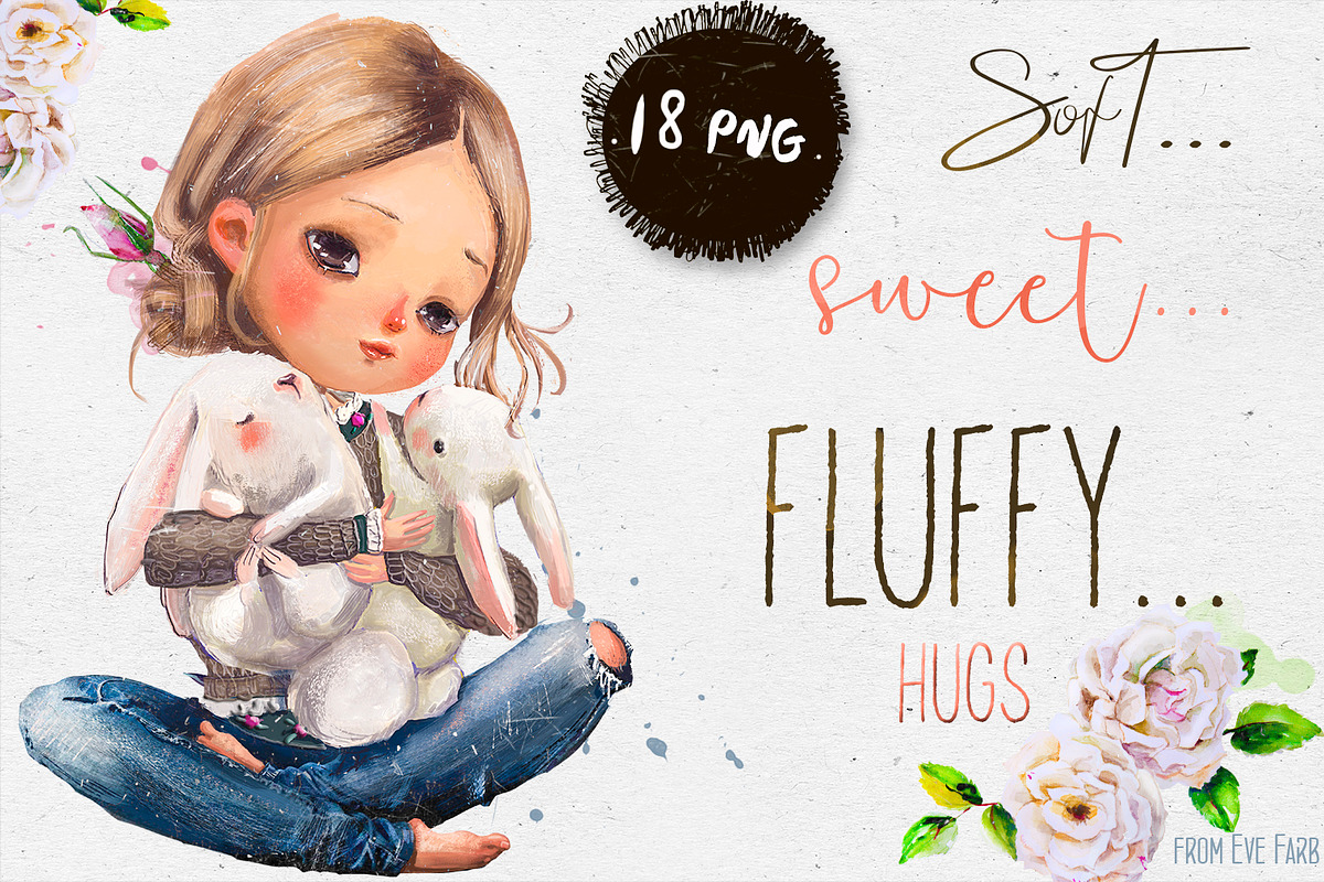 Fluffy Hugs, an Animal Illustration by Eve Farb (Photo 1 of 5)