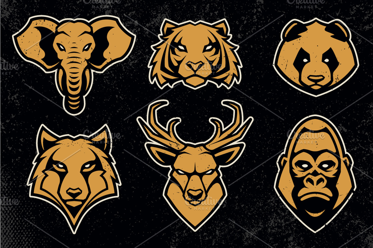Animals Mascot Icons Vector Set, a Duotone Icon by Vecster (Photo 3 of 17)