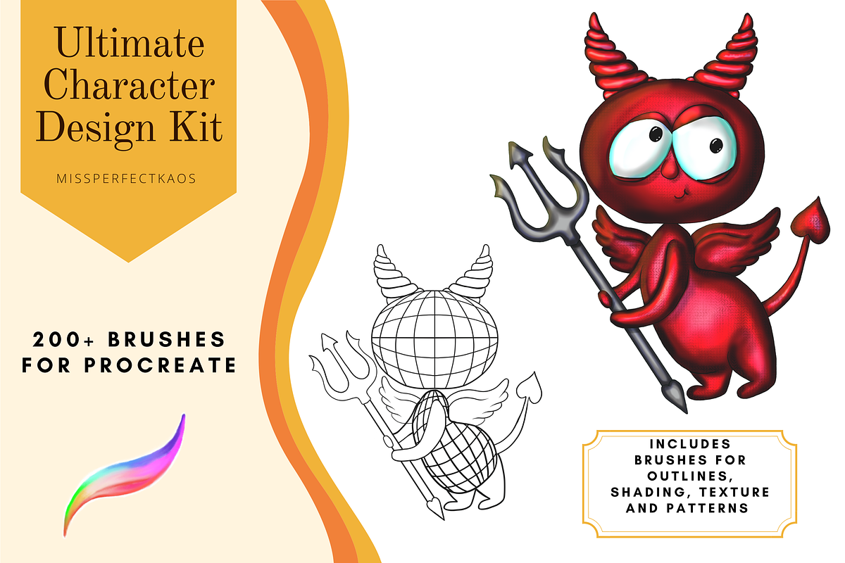 Character Design-Procreate Brushes, a Brush Add-On by MissPerfectKaos (Photo 1 of 16)
