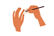 Hands writing with pens, pencils set, a Person Illustration by Good Studio (Thumbnail 8 of 8)