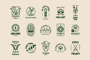 50 Retro Monogram Logo Badges