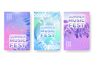 Y2k summer music fest posters set, an Illustration by art PVP - market