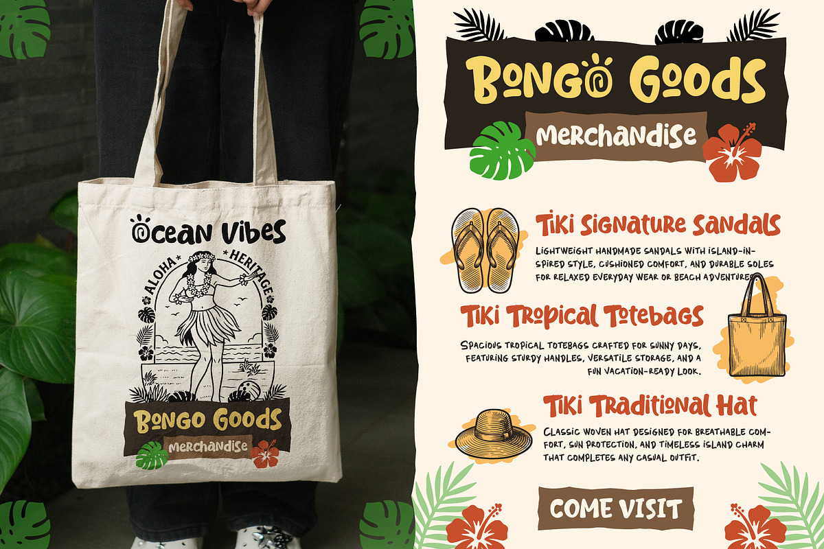 Tiki Bongo - Tropical Display Font, a Handwritten Font by Inviline.co (Photo 7 of 13)
