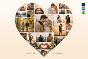 Love Heart Photo Collage Template, a Social Media Template by DesignerCandies (Thumbnail 1 of 5)
