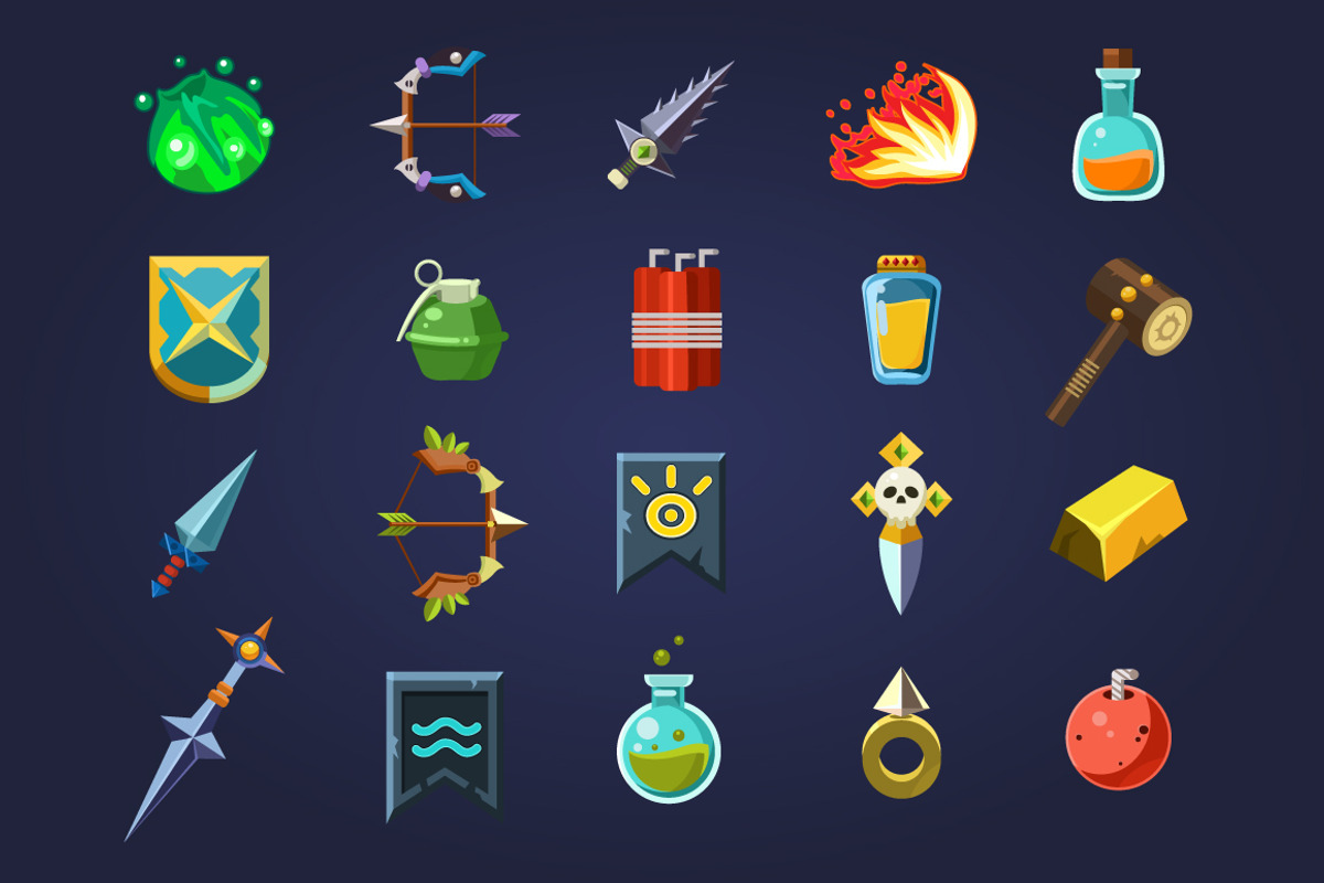 Game elements, a Texture Illustration by TopVectors