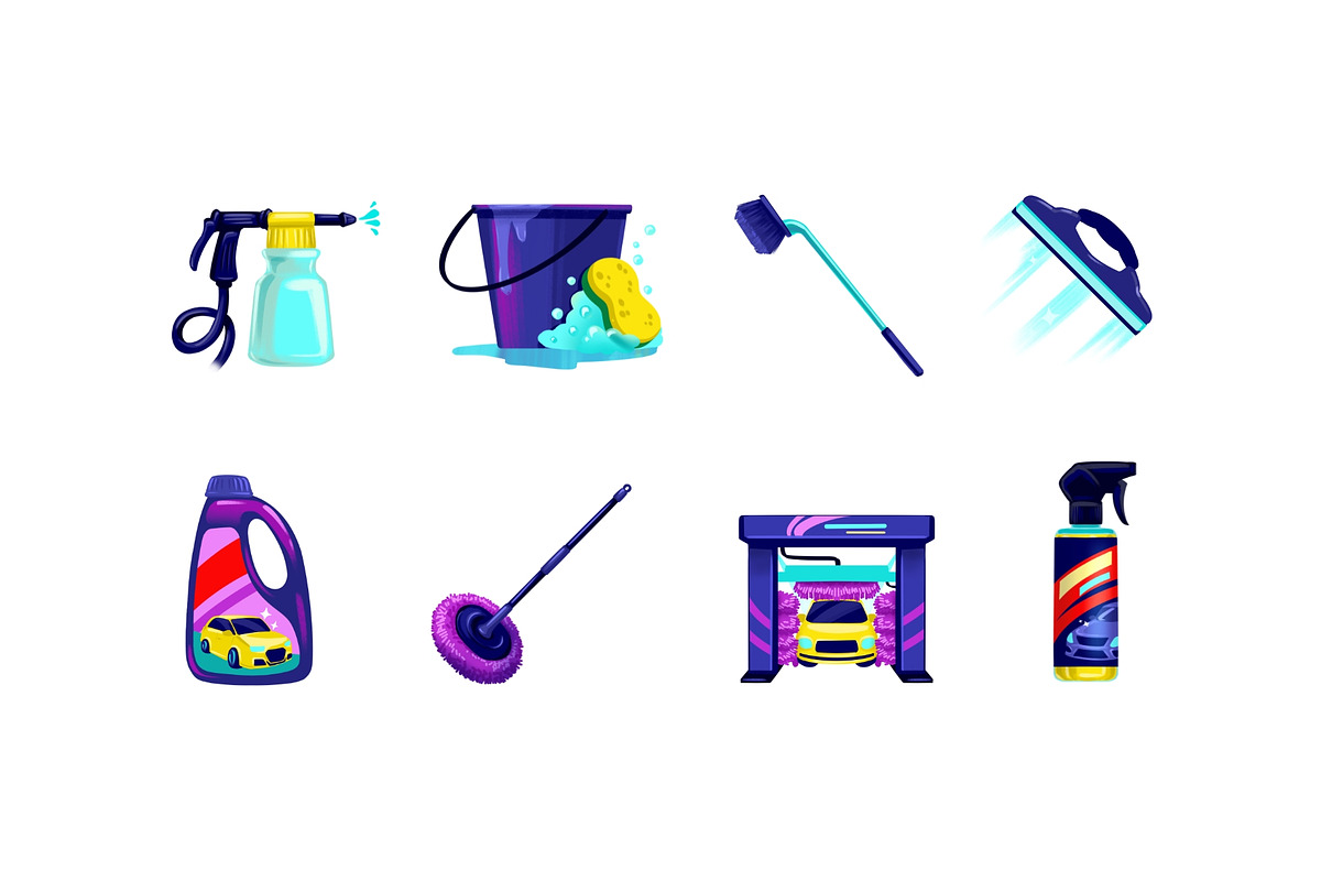 Car Wash Tools, an Object Graphic by Deemak Daksina (Photo 1 of 3)