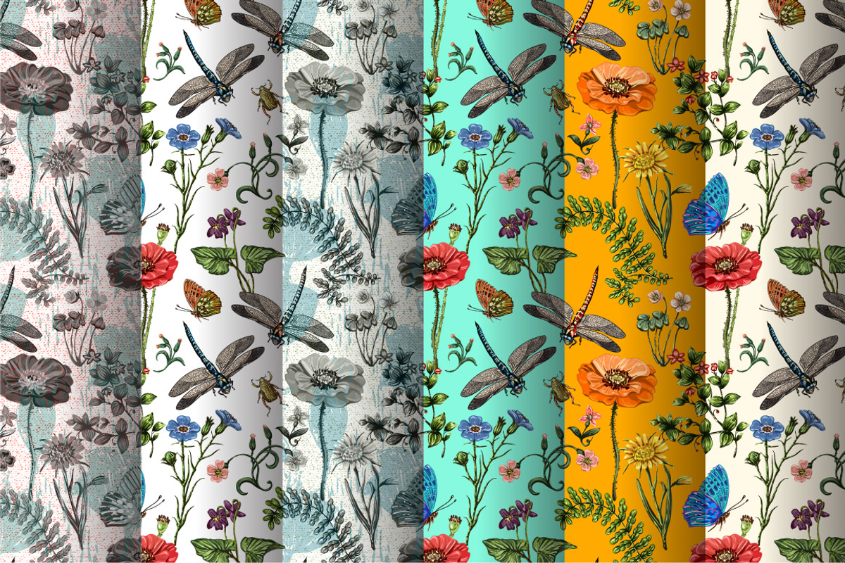 6 Seamless patterns in vintage style, a Pattern Graphic by Sunny_Lion (Photo 1 of 7)