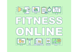 Fitness Online Word Concepts Banner