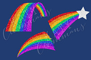 Glitter Rainbows clip art & papers, a Texture Illustration by Katy Clemmans (Thumbnail 4 of 5)