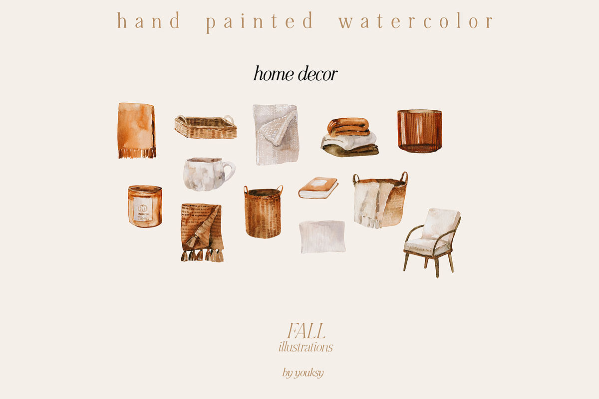 Fall illustration BOX - watercolor, a Seasonal Illustration by Youksy (Photo 5 of 10)