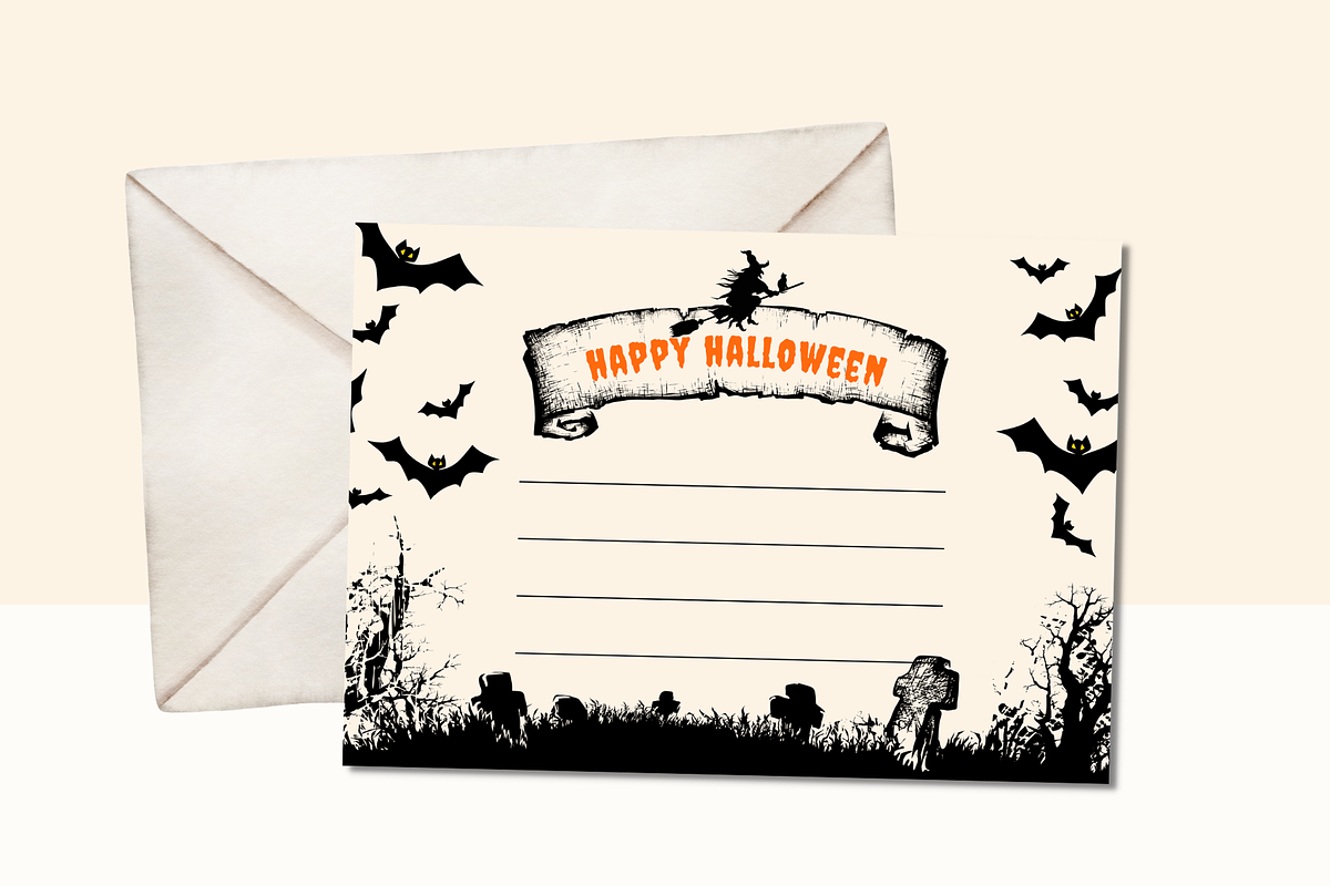 Halloween GREETING CARD template, a Card Template by The Little Lily Studio (Photo 3 of 5)