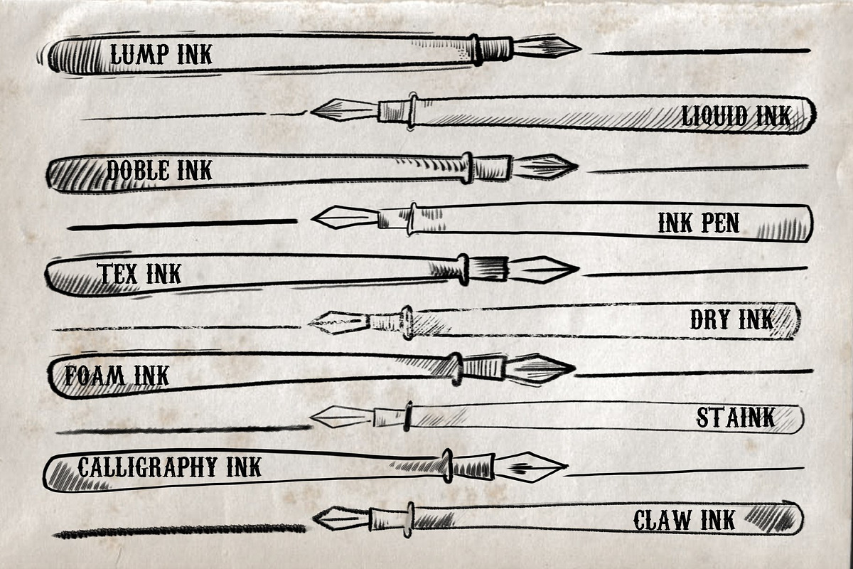 Real Ink Brushes for Photoshop, a Brush Add-On by Eliza Moreno Illustration (Photo 4 of 4)