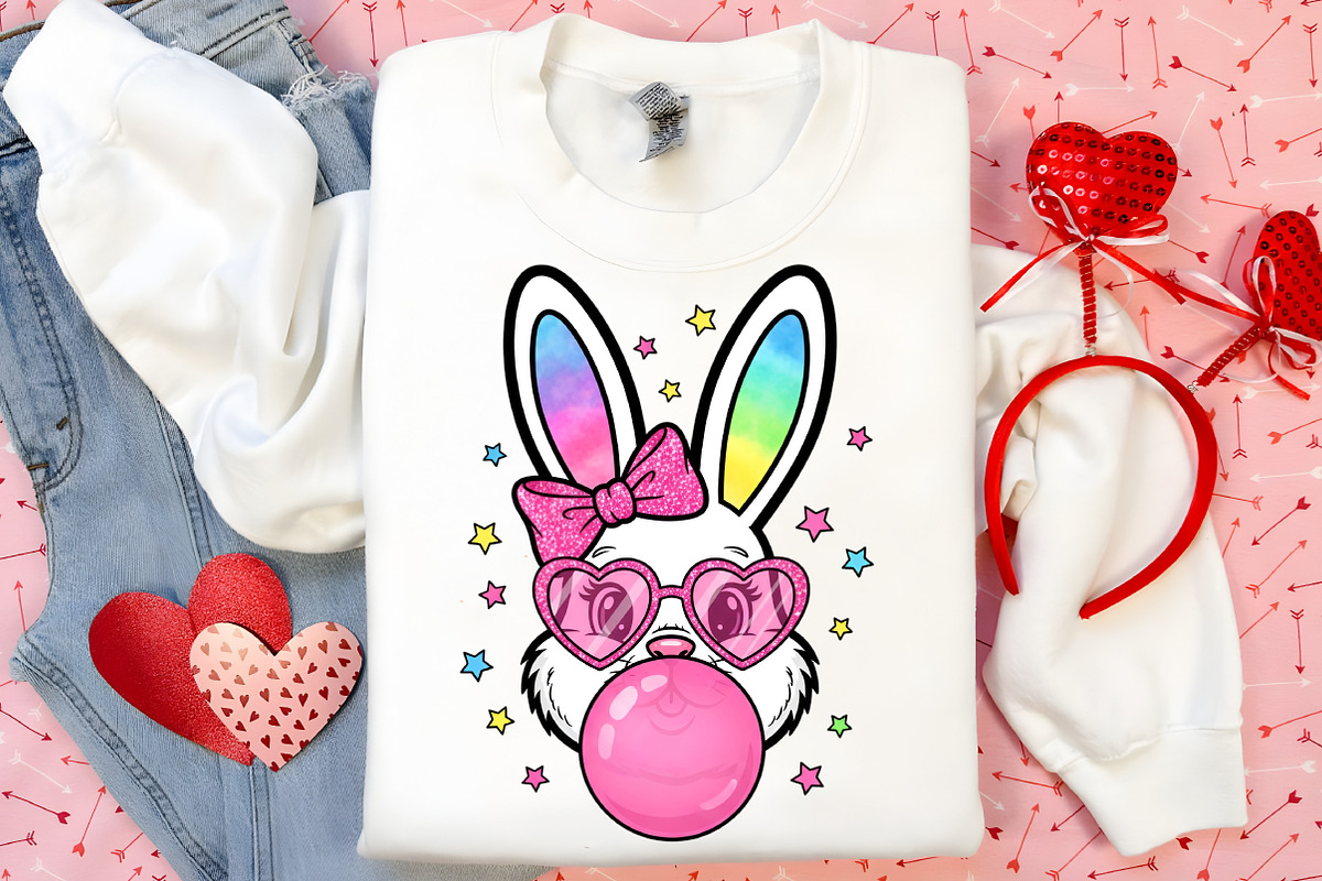 Pink Glitter Easter Bunny Coquette, an Illustration by Canvas Craft (Photo 4 of 6)