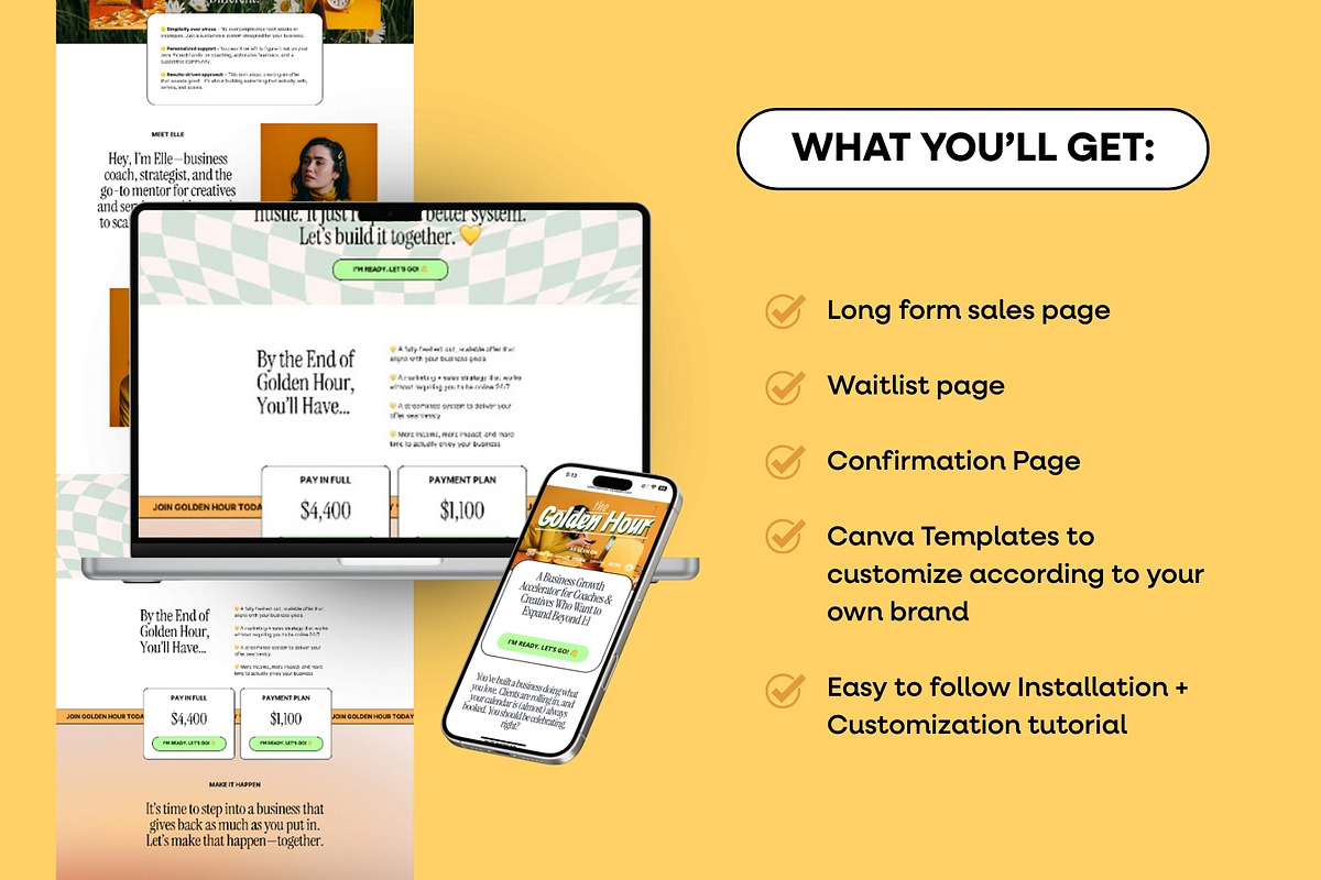 Sienna Kajabi Sales Page Template, a Landing Page Template by Odd Creatives (Photo 4 of 6)