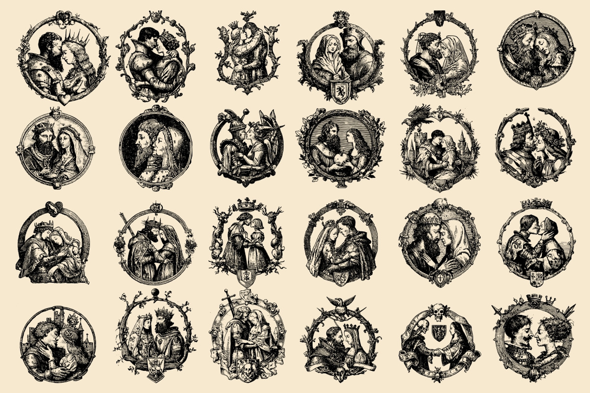 Medieval Love illustrations, a Decorative Illustration by Nocturnal Wolf (Photo 6 of 16)