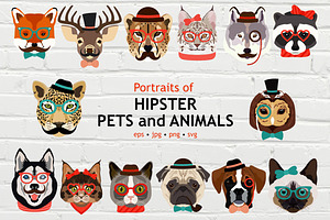 Hipster Animals Big Set