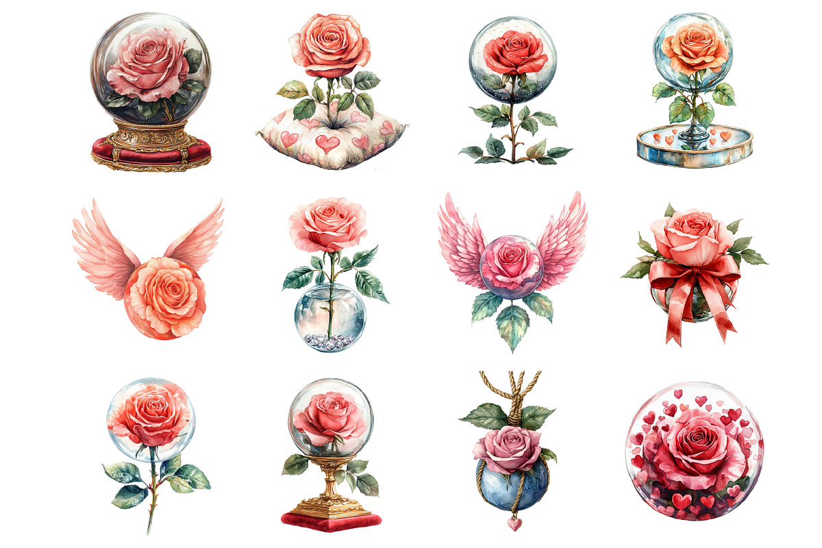 Valentine Rose Globe, an Illustration by Design Market (Photo 2 of 3)