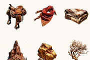 Watercolor Western Clipart Bundle, an Object Illustration by BusyDaydesign (Thumbnail 4 of 9)