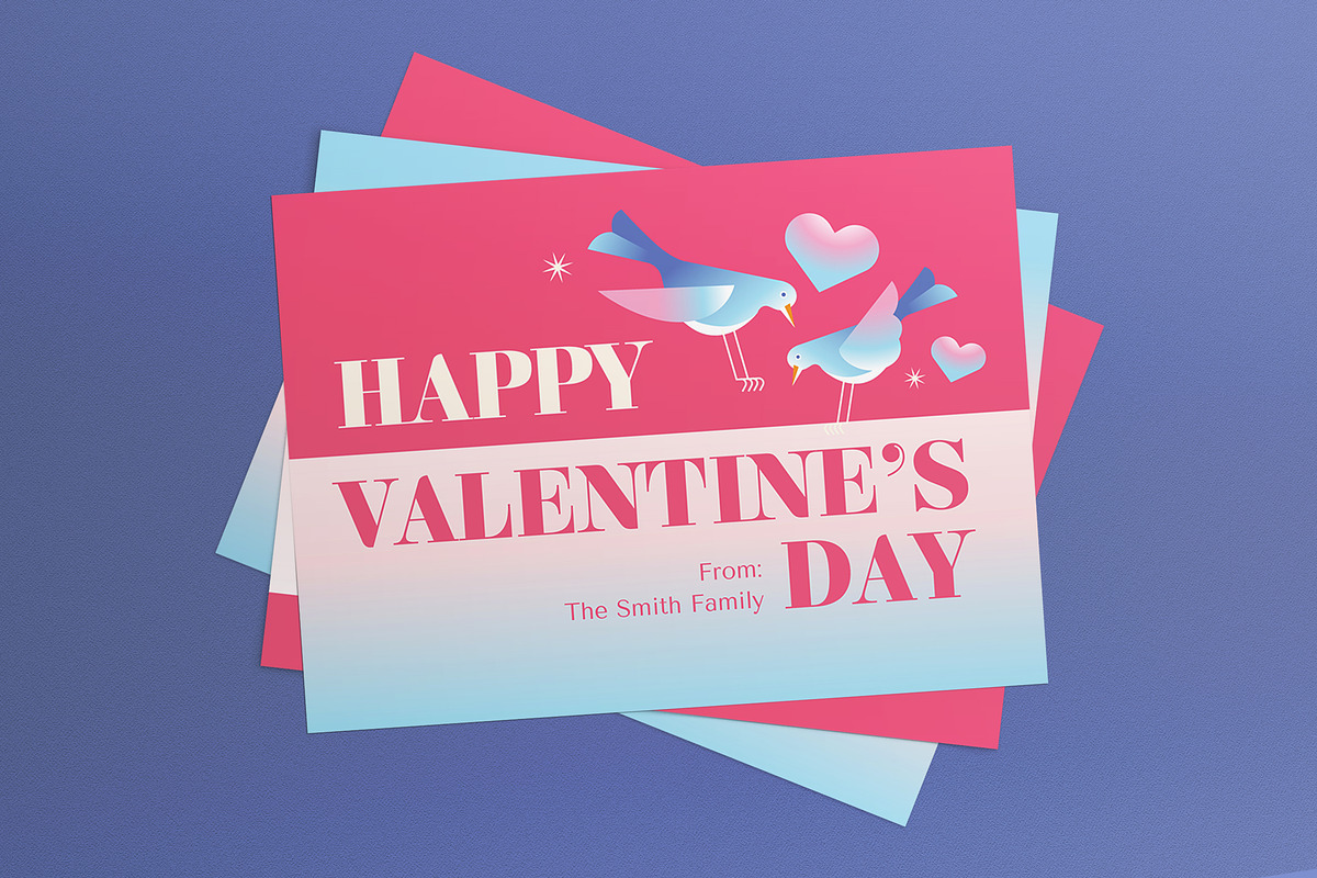 Modern Valentine's Day Greeting Card, a Card Template by graphicook (Photo 1 of 3)