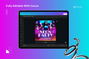 Neon Summer Flyer Canva Template, a Flyer Template by PeetalyStudioDesigns (Thumbnail 4 of 5)