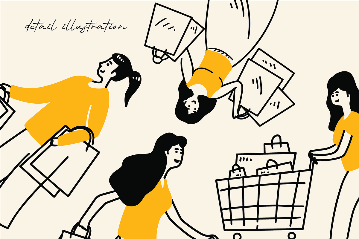 Shopping time Flat Illustration, a Person Illustration by Berdansabersama (Photo 2 of 5)
