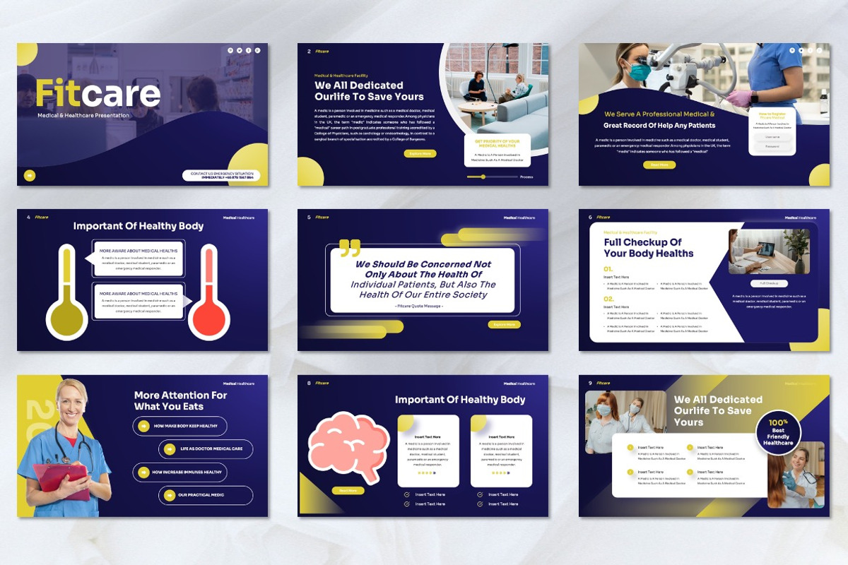 Fitcare - Medical Powerpoint, a Presentation Template by Dhabee (Photo 2 of 8)