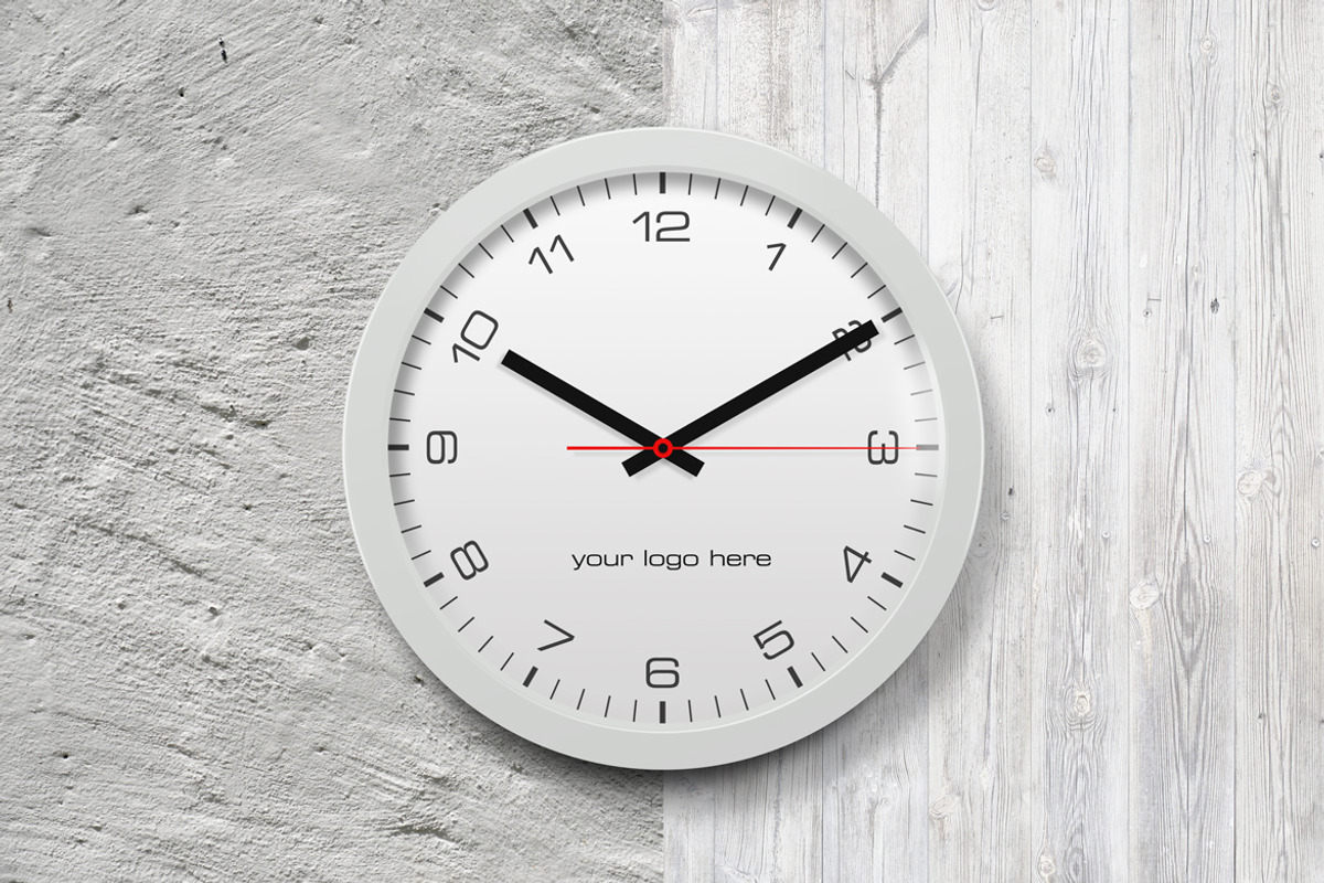 v2 Wall Clock Mockup, a Wearable Device Mockup by ArtefShop (Photo 2 of 4)