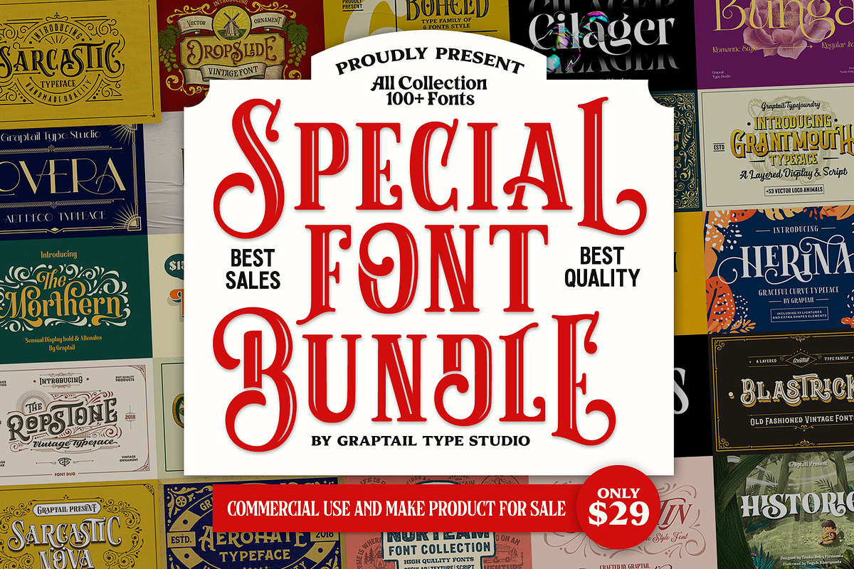 Special! Font Bundle + Bonus, a Sans Serif Font by Graptail (Photo 1 of 28)