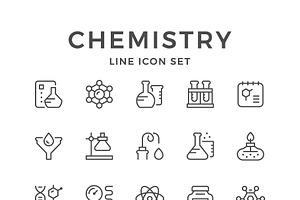 Set line icons of chemistry, an Outline Icon by motorama