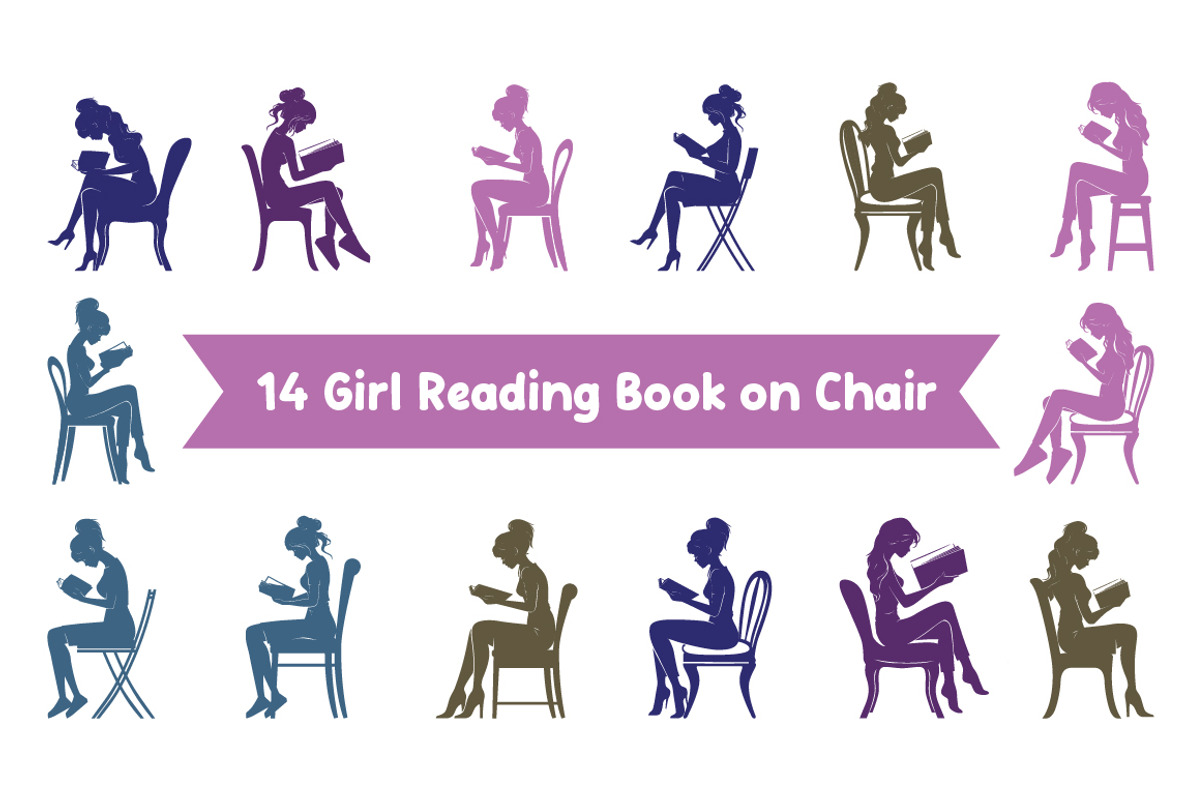 14 Girl Reading a Book on Chair, an Illustration by jongcreative (Photo 1 of 4)