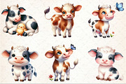 Watercolor Cute Cow clipart, an Illustration by Rose Art (Thumbnail 4 of 4)