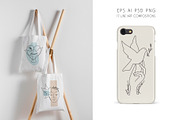 Peace and love line art illustration, an Illustration by Julia M. Watercolor (Thumbnail 6 of 9)