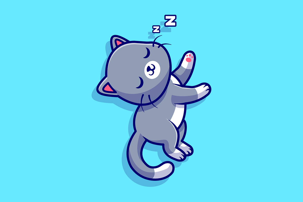 Cute Cat Sleeping Cartoon, an Animal Illustration by Catalyst Labs