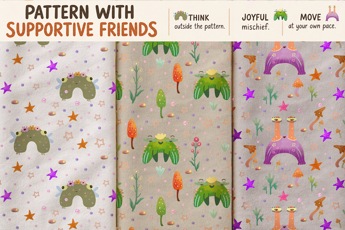 SUMMER SUPPORT FRIENDS Patterns, a Seasonal Illustration by FaliushViktoriaArtist (Photo 2 of 11)