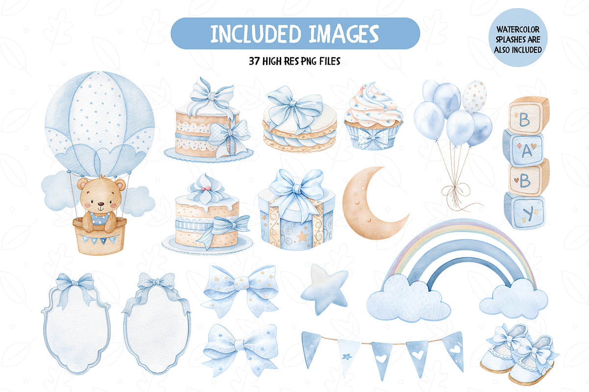 Watercolor Blue Gentleman Teddy Bear, an Animal Illustration by TatiMockup (Photo 3 of 5)