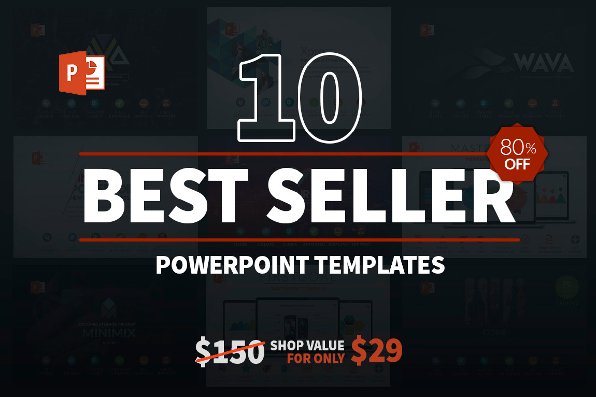 10 Best Seller Powerpoint Bundle, a Presentation Template by Zacomic Studios (Photo 1 of 11)