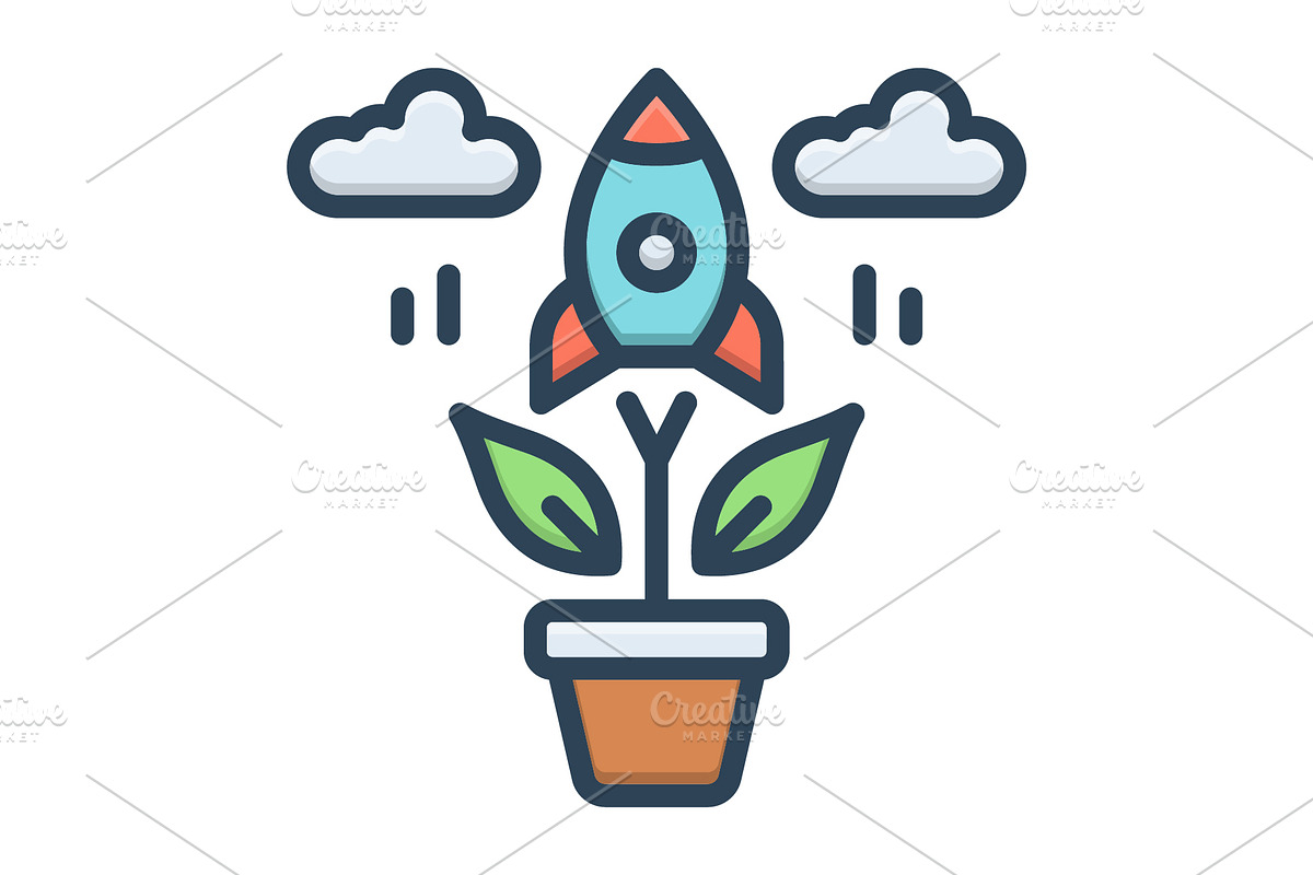 Growth development color icon, a Duotone Icon by Creative priyanka