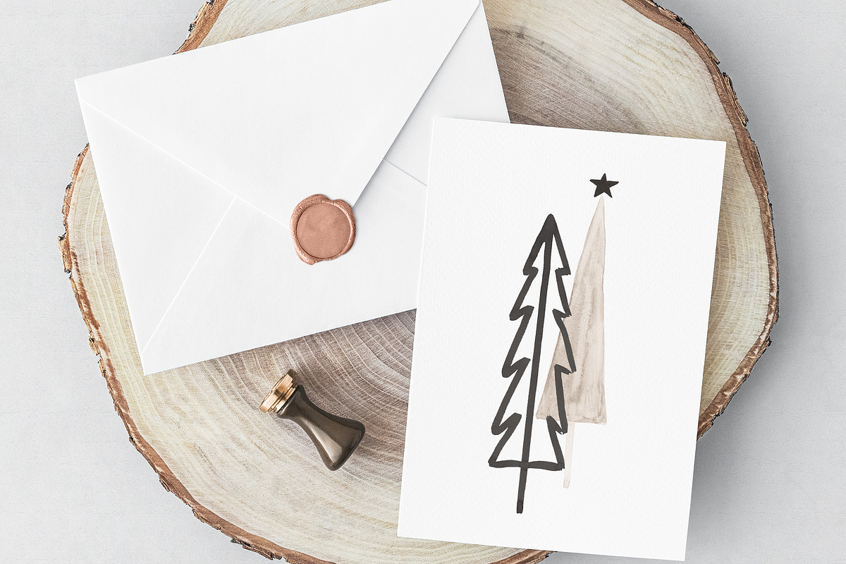 WATERCOLOR XMAS TREE BUNDLE, an Illustration by KruthDesign (Photo 3 of 9)
