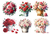 Watercolor Rose Bucket clipart, an Illustration by Designworld (Thumbnail 4 of 5)