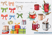 Christmas watercolor set, an Animal Illustration by Nastilustra (Thumbnail 4 of 11)