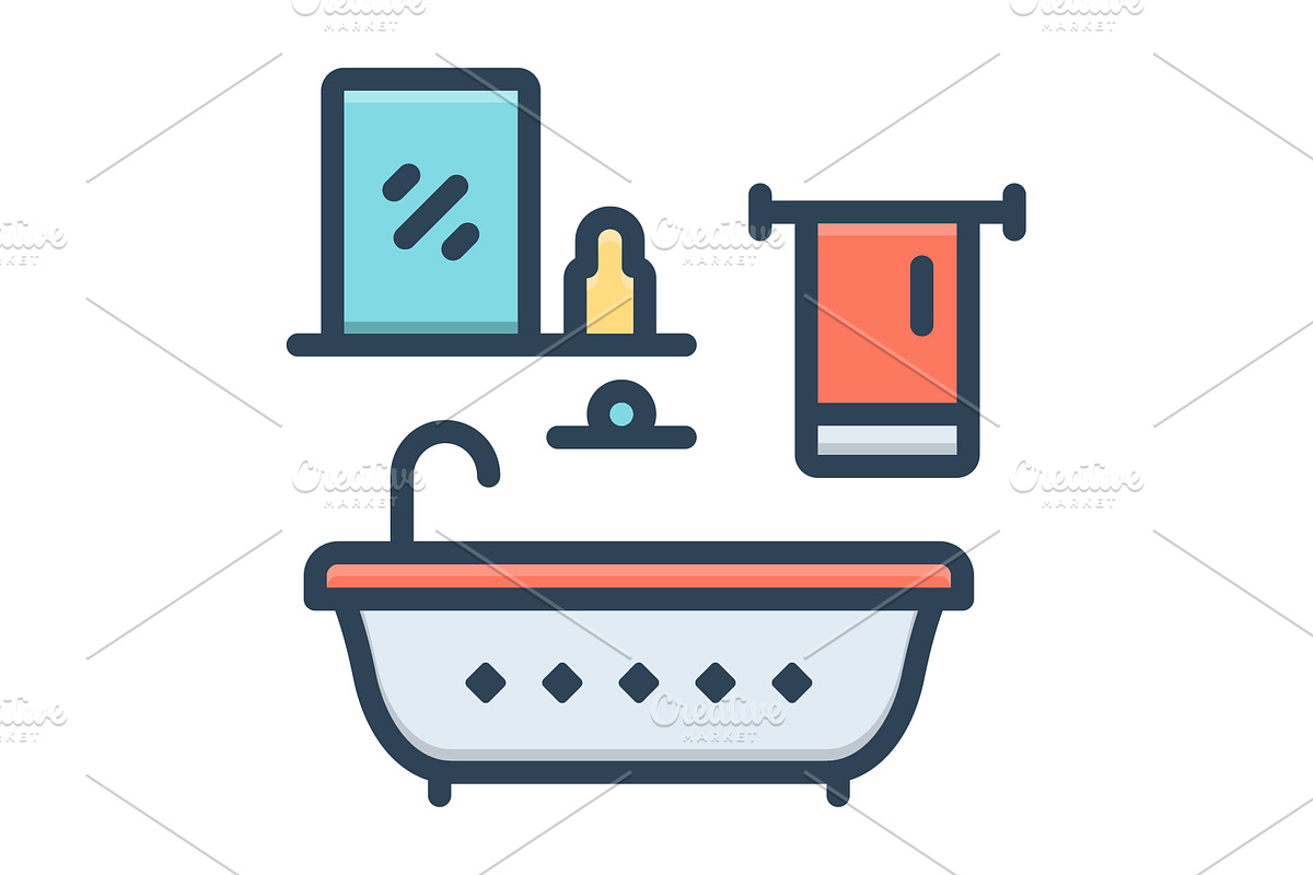 Bathroom bathtub color icon, a Duotone Icon by Creative priyanka