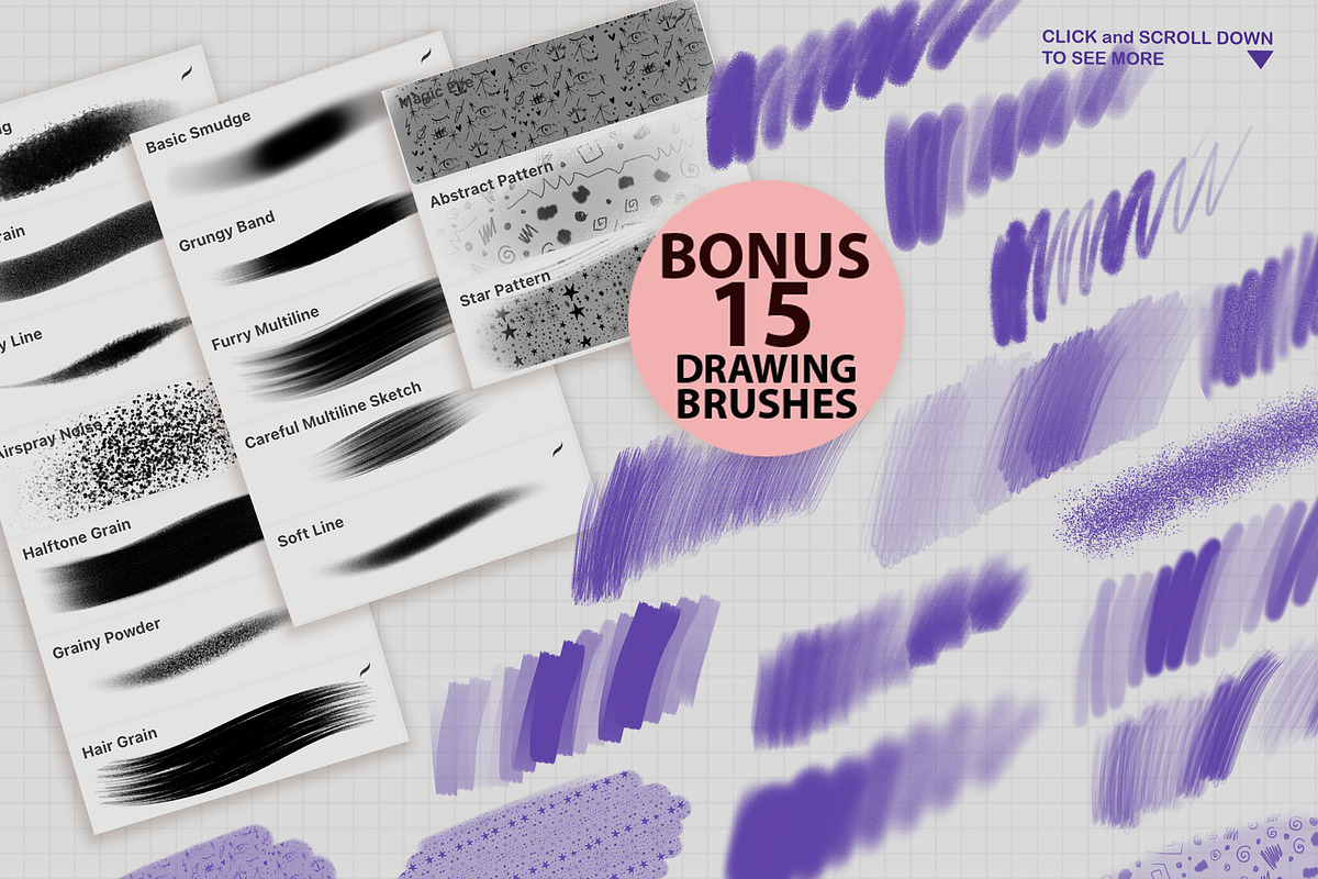 PROCREATE CARTOON PORTRAIT TOOLKIT, a Brush Add-On by AlexandraArt (Photo 9 of 9)